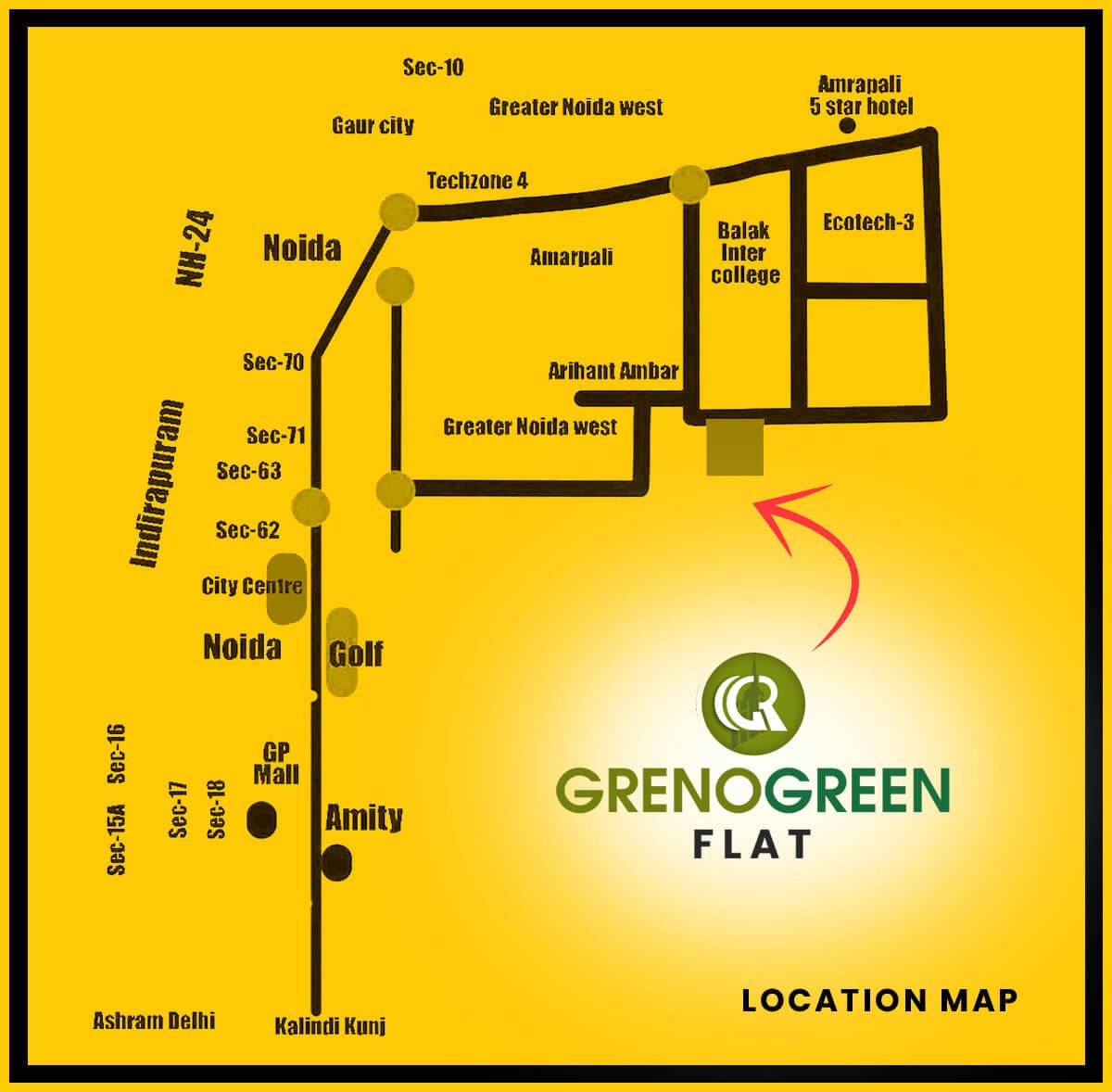 greno green flats location sector 1